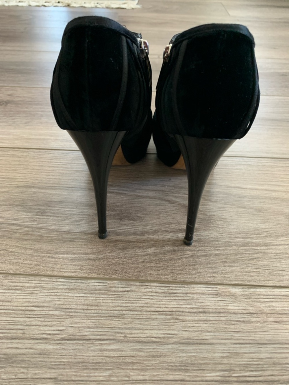 Christian Dior Black Velvet Platform Stiletto Booties - ready for a good home - Picture 3 of 7